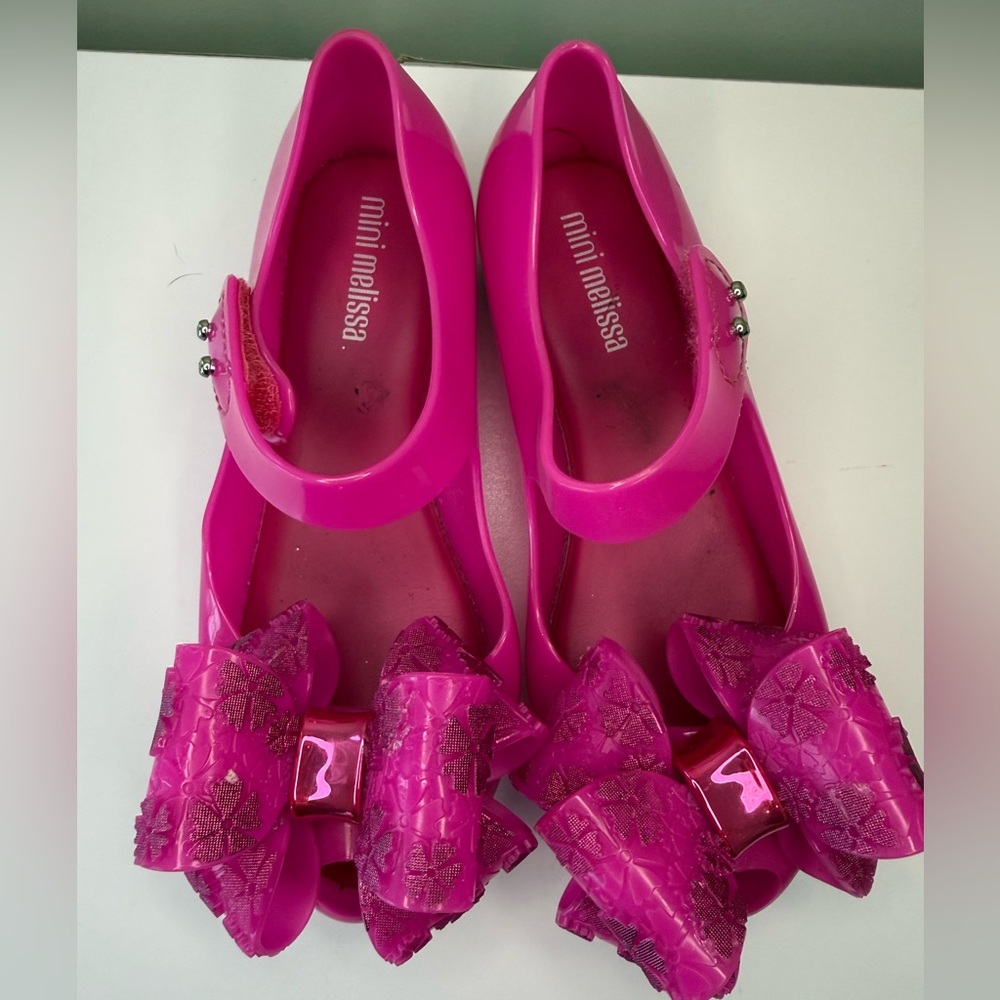 Mini Melissa Jelly Flats Ultragirl Sweet X Pink Ballerina Shoes, girls size 12 - Picture 5 of 9
